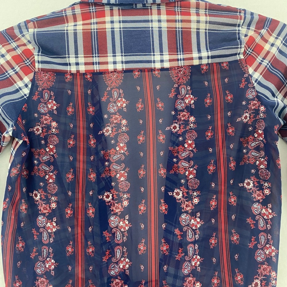 Self Esteem Plaid‎ Cardigan Open Front 3/4 Sleeve Draped Lightweight 1X